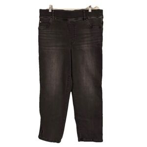 Spanx Straight Leg Jeans Womens Size Plus 2X Vintage Black 20355R Pull On 36X28